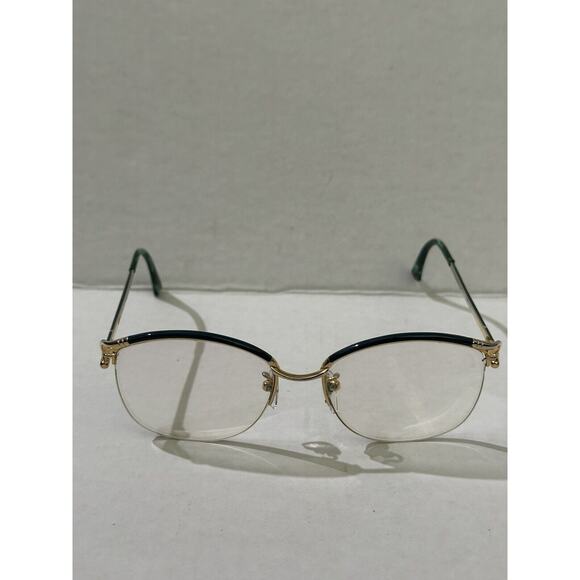 Vintage Tura Mod 433 Gold Oval Half-Rimmed 53 17 Metal glasses Frames Japan - Picture 1 of 12